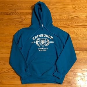 Beautiful blue Edinburgh hoodie, size small